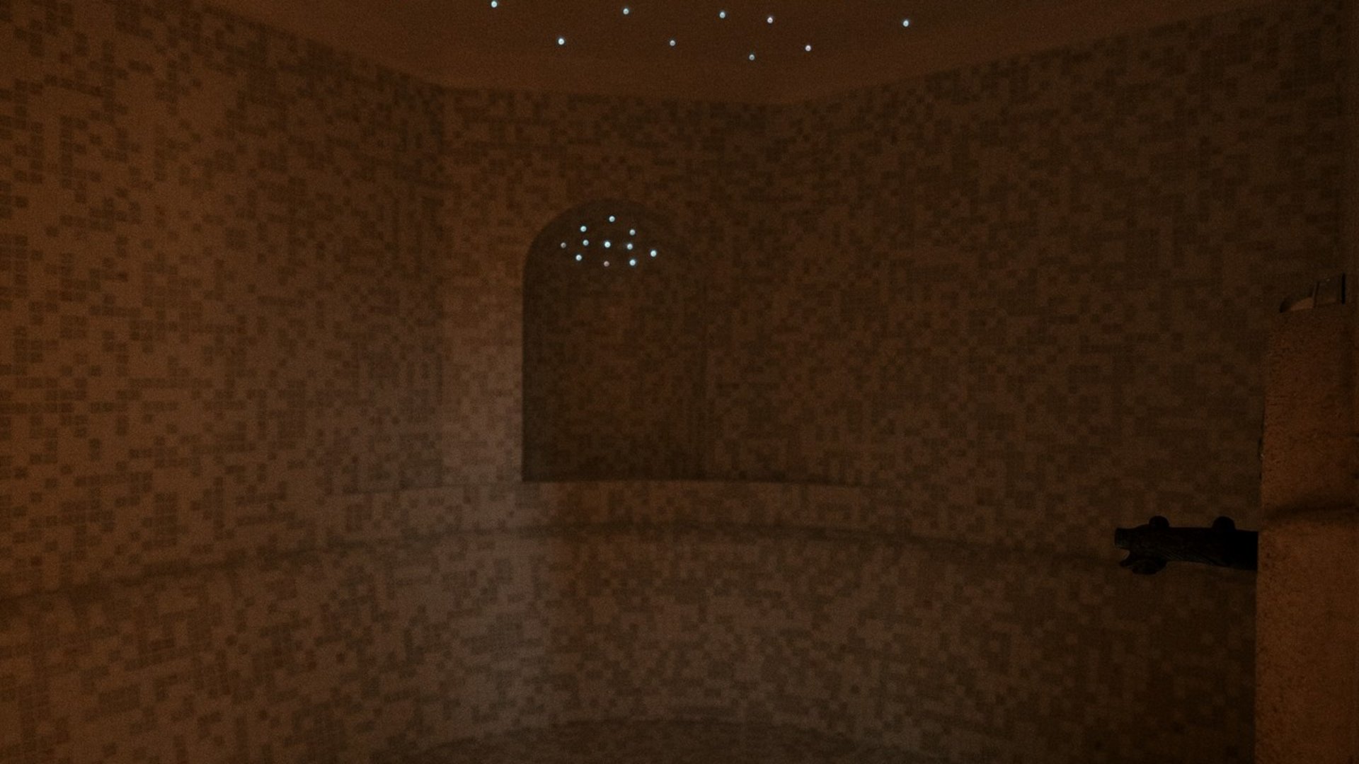 Hotel a Santa Cristina in Val Gardena con piscina: relax puro Stanza benessere scura con pareti a mosaico e illuminazione a cielo stellato